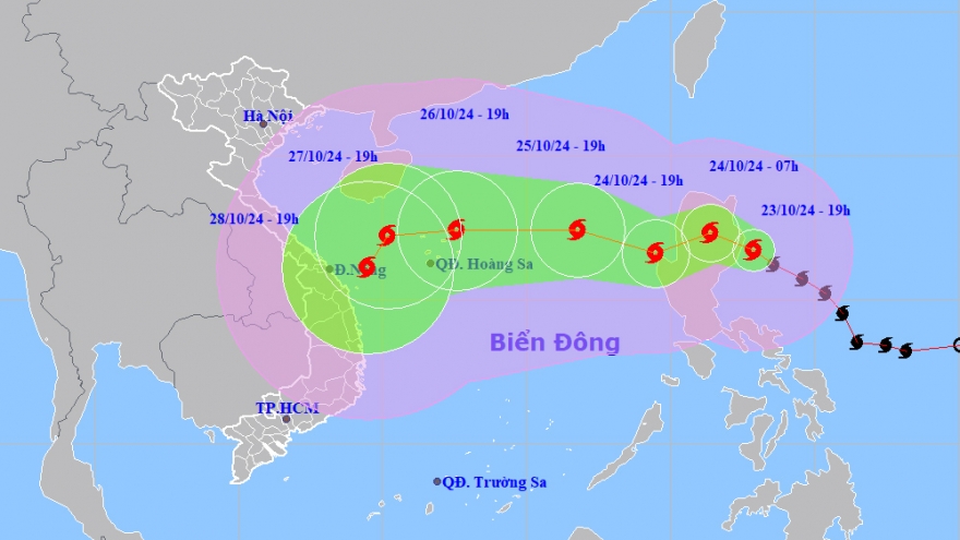 Bão Trà Mi sẽ đi vào Biển Đông ngày mai 24/10